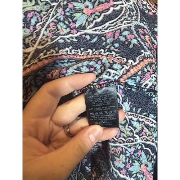 Anthropologie Maeve Long Sleeve V-Neck Floral Paisley Colorful dress Boho Sz XS - Picture 8 of 8